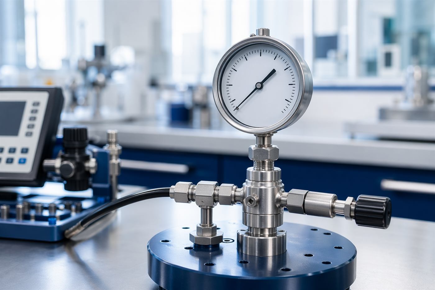 Pressure gauge calibration setup